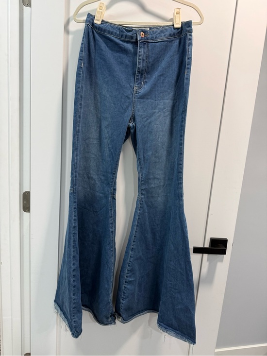 Free People Denim - Free People Blue Flare Wide-Leg Jeans